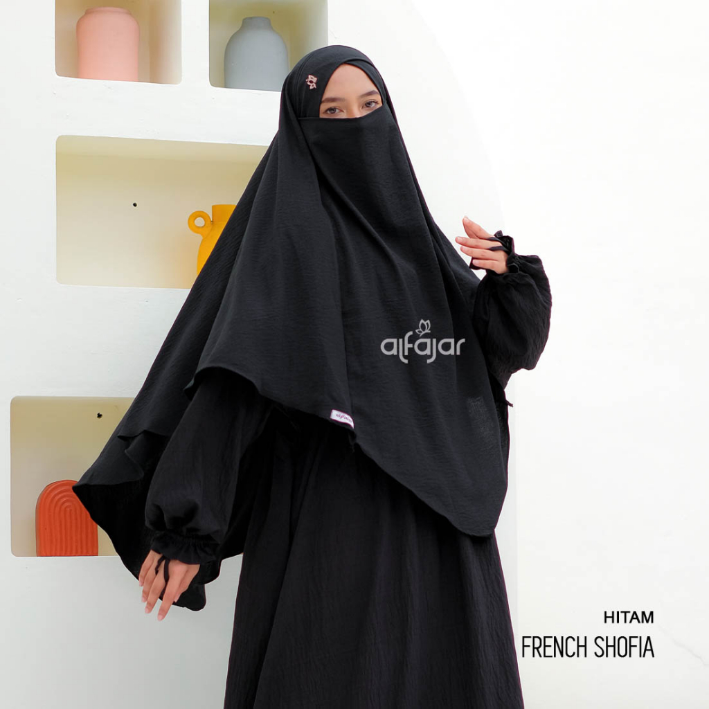 Jilbab Khimar Syari Muslimah French Shofia Crinkle Airflow by Alfajar Griya Muslim