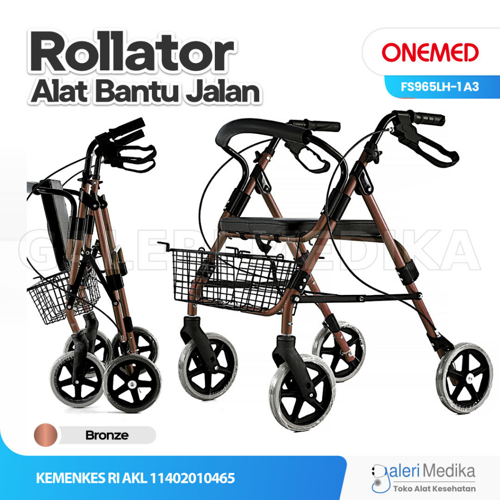 Rollator Onemed FS965LH-1 A3 Alat Bantu Jalan / Walker Rollator Alat Bantu Jalan Lansia Onemed FS 965 LH-1 A3 - Khusus Gosend