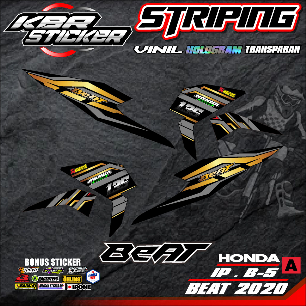 COD Stiker Striping BEAT 2020/ Sticker Variasi List Skotlet Motor Honda BEAT 2020/ KODE IP.B-5
