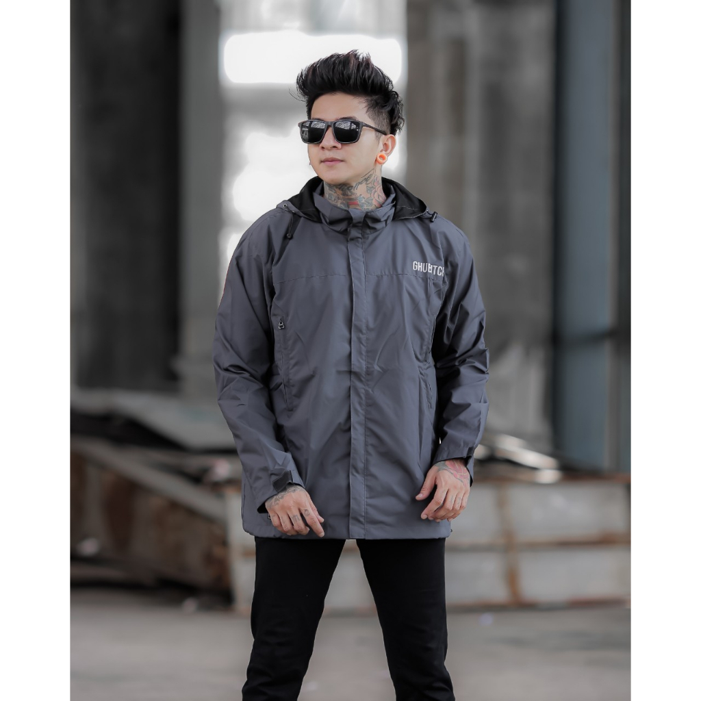 JAKET PARKA SIMPLE ABU TUA 02 - JAKET PARKA OUTDOOR - JAKET GUNUNG SIMPLE - JAKET PARKA PARASUT - JAKET MOTOR - JAKET HIKING