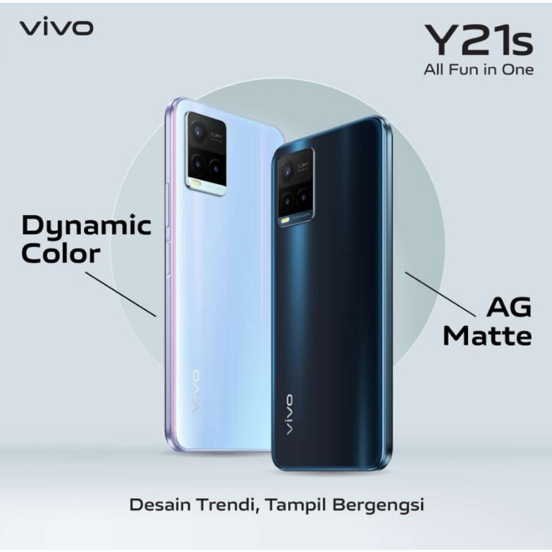 Vivo Y21S 2023 RAM 4GB ROM 64GB/128 GB Face Unclock Fast Fingerprint Garansi Resmi 1 Tahun