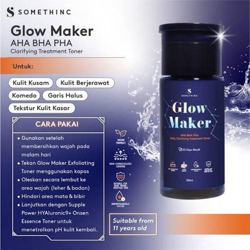 Something Glow Maker Dan Under Control Medium sand Bedak Toner Eksfoliasi semua jenis kulit