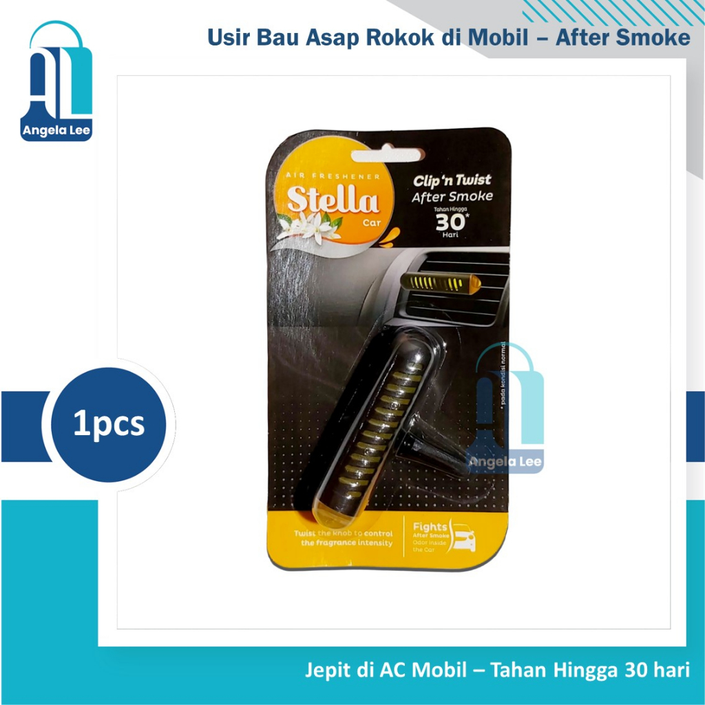 Stella Car Clip n Twist parfum mobil usir bau asap rokok bau tak sedap tahan hingga 30 hari
