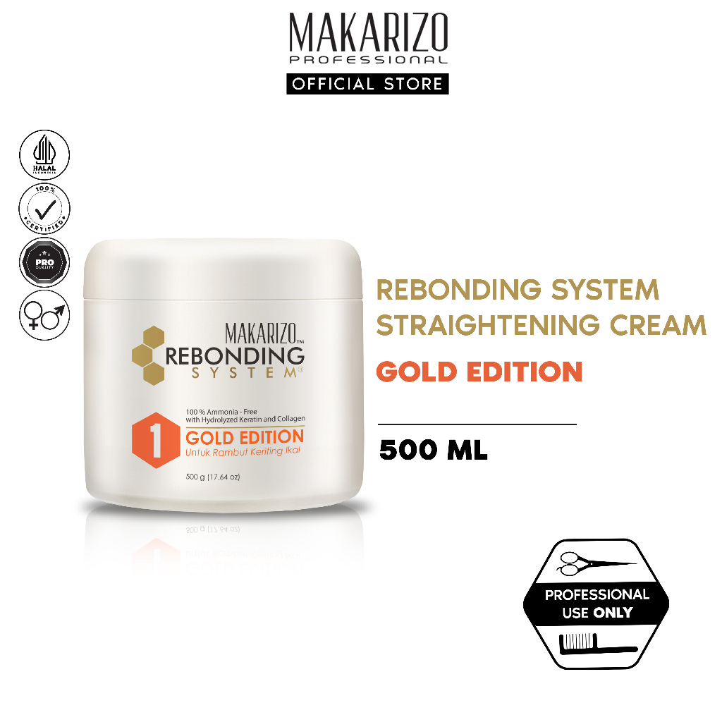 Makarizo Professional Rebonding System Straightening Cream Gold Edition 500 mL