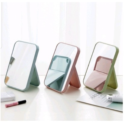 Kaca Rias Make Up Kreatif Cermin Lipat Persegi Portable Beauty Mirror