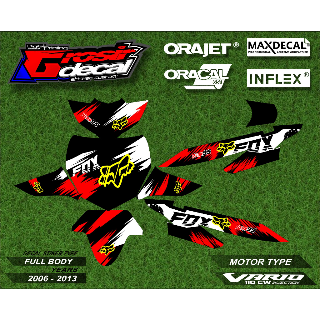 Decal Sticker Honda Vario 110 Karbu 2006 - 2013 Full Body Decal Stiker Honda Vario 110 2006 - 2013