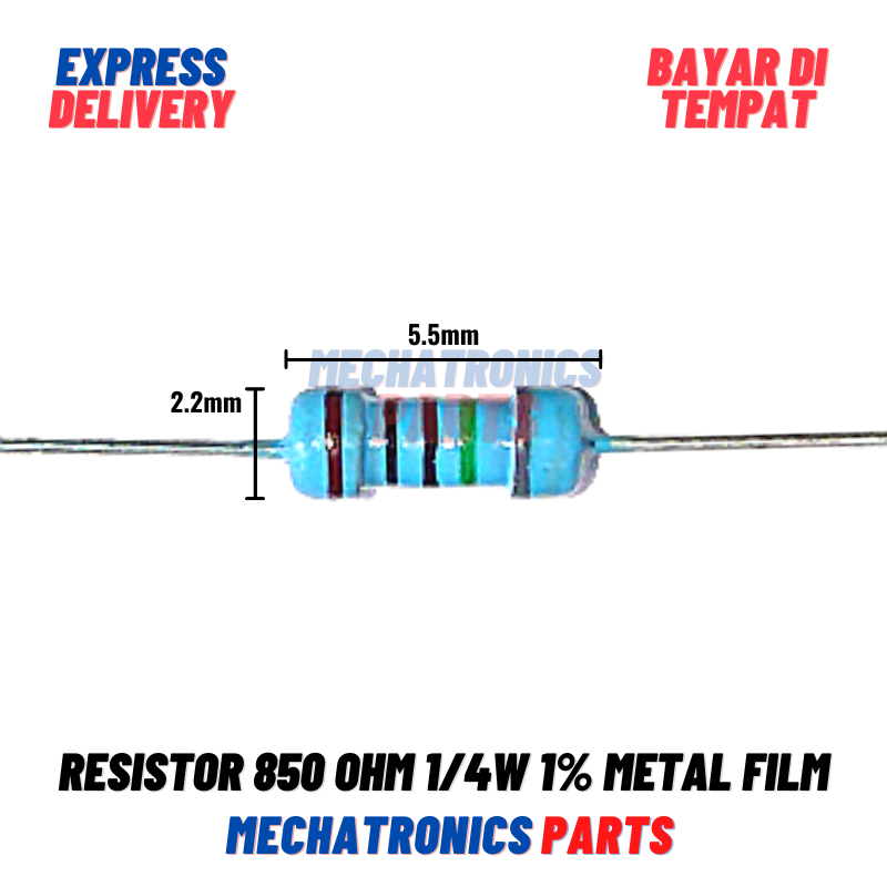 RESISTOR 850OHM 1/4W 1% METAL FILM