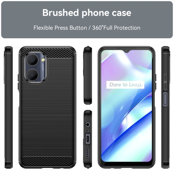 REALME C55 / C53 / C33 / C31 COVER SOFTCASE BRUSHED CARBON BLACK SILIKON SOFT CASE