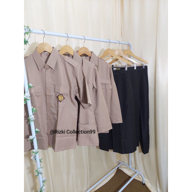 seragam pramuka wanita /Baju pramuka Wanita lengan pendek dan Lengan panjang terkini Untuk SD, SMP, 