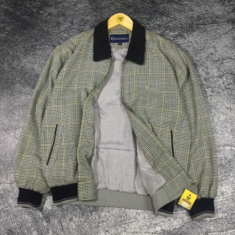 Jaket tartan bomber vintage original crossbil brand preloved
