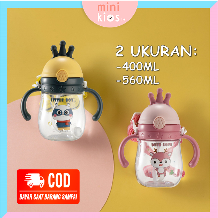 Botol Minum Anak Bentuk Mahkota Lucu FREE TALI / Botol Minum Karakter