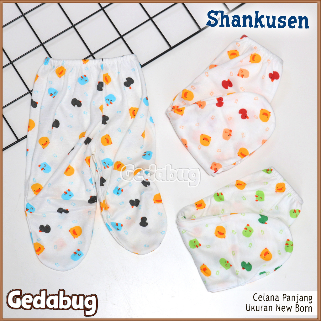 3 Pcs - Celana Panjang Bayi SHANKUSEN Tutup Kaki | Celana Baby New Born / Baru Lahir | Gedabug