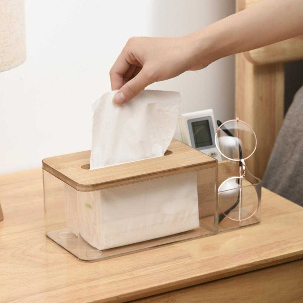 Kotak Tisu Kayu Serbaguna Tissue Box Organizer 25x12x9.5cm Tempat Penyimpanan Tisu Desain Minimalis Berkualitas