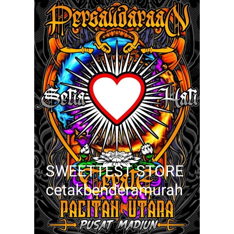 TERMURAH + TERBARU, BENDERA PSHT FULL PRINTING, CETAK BENDERA SH, FLAG SH, MINI FLAG PSHT, GIANTFLAG