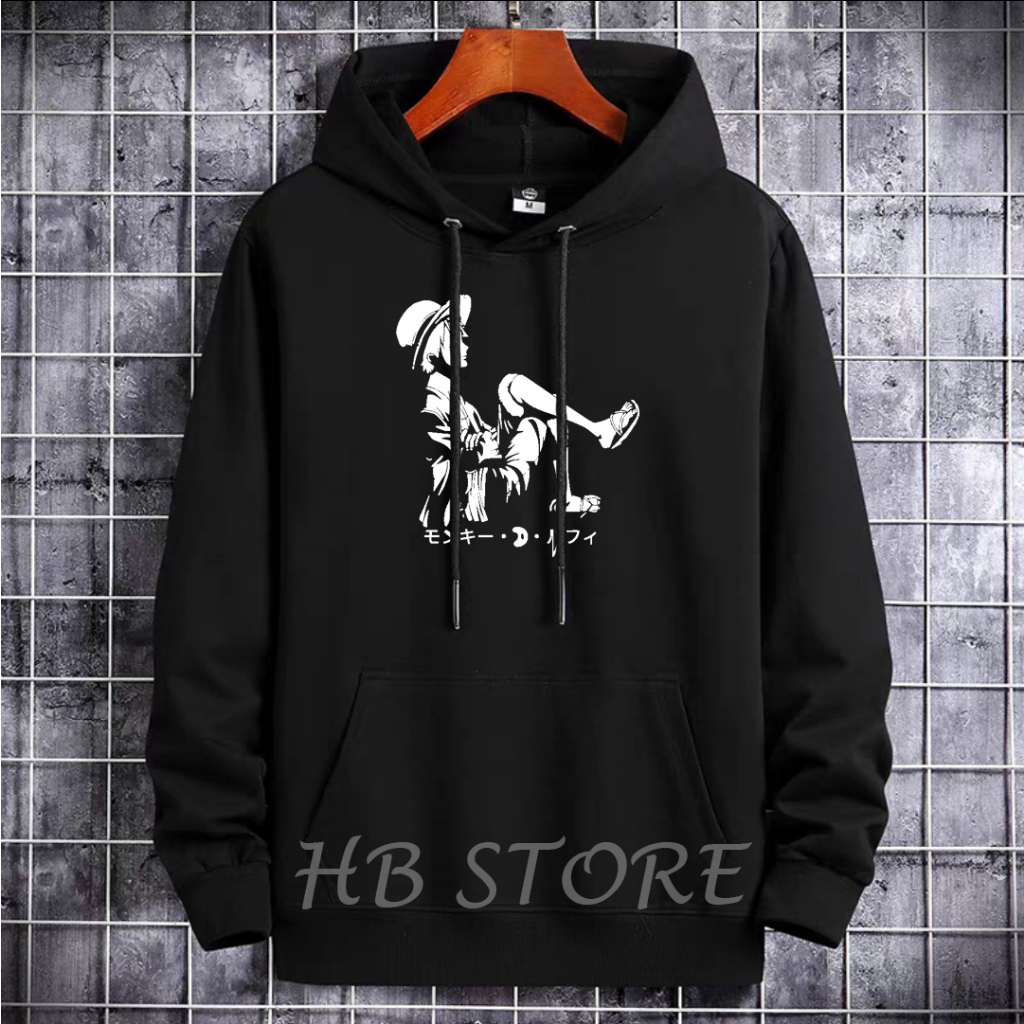 Sweater Hoodie One Piece 03 Pria & Wanita M-XXL Bahan Fleece Premium Tebal Bisa COD