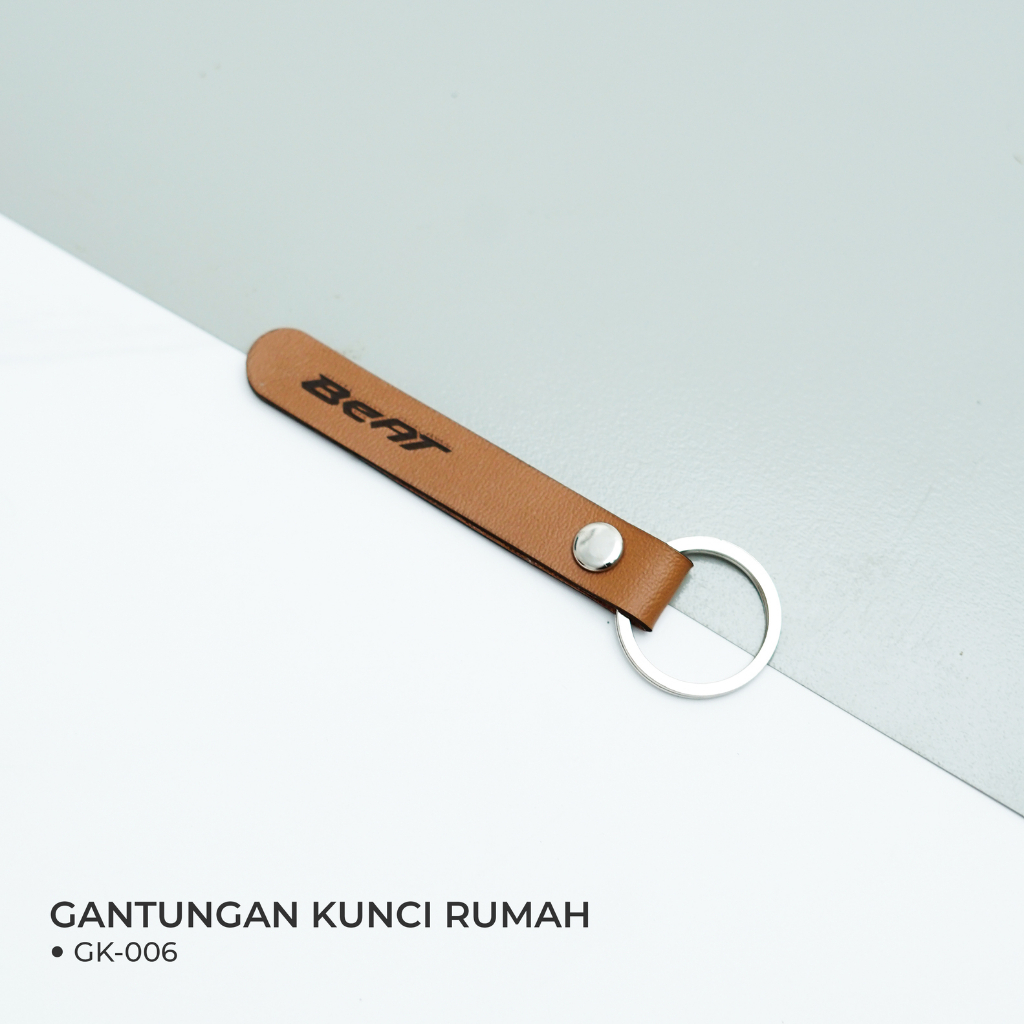 Gantungan Kunci Rumah Bahan Kulit Handmade Grafik Nama Murah Premium Berkualitas