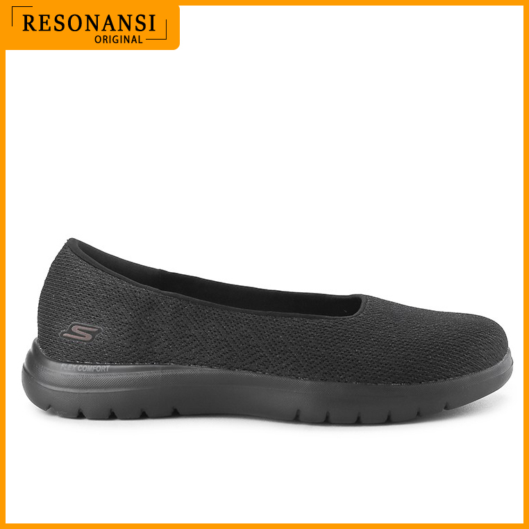 SEPATU WANITA TERBARU SKECHERS ORIGINAL SLIP ON THE GO FLEX HITAM (2)