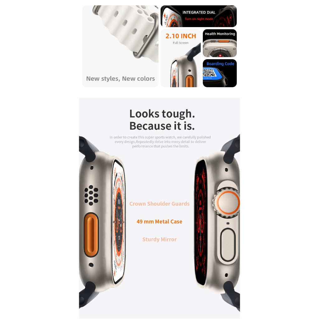 JS8 PRO MAX Smartwatch AMOLED Watch Ultra Series 2.1 inch Compass Jam Tangan