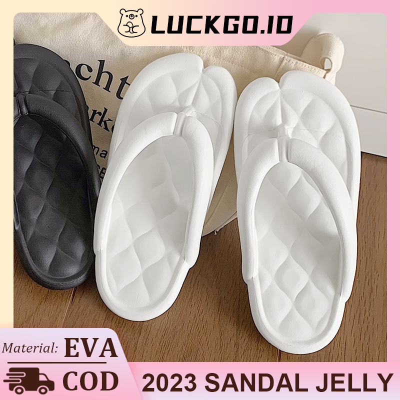 Sandal Wanita Terbaru Jelly Karet Sendal Jepit Wanita Kekinian Korea Sendal Selop Rumah Empuk Murah Elastic Empuk Eva