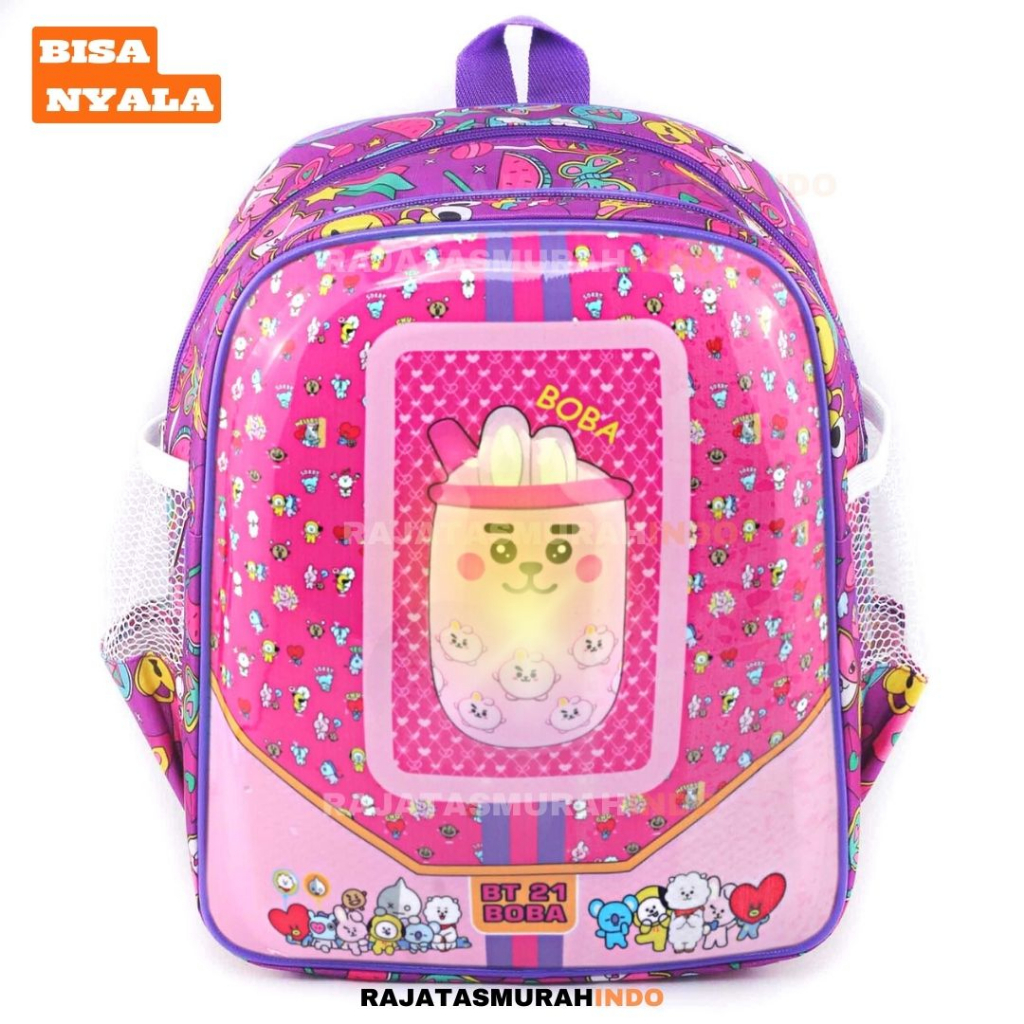 RTM - BISA NYALA Tas Ransel Anak Perempuan Karakter BOBA - RANSEL BOBA LED  - RANSEL BOBBA - TAS BOBA ANAK CEWE - RANSEL MIXUE - TAS DORAEMON - School Bag Tas Sekolah  Kecil Tas Anak SD Tas Anak TK Promo Diskon Termurah Terlaris Terbaru Best Seller