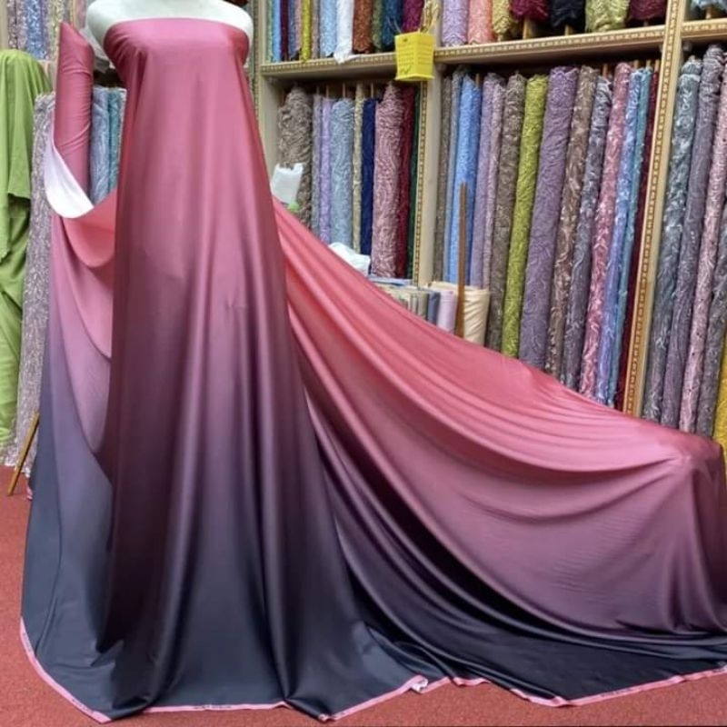 KAIN SATIN ARMANY SILK GRADASI WARNA