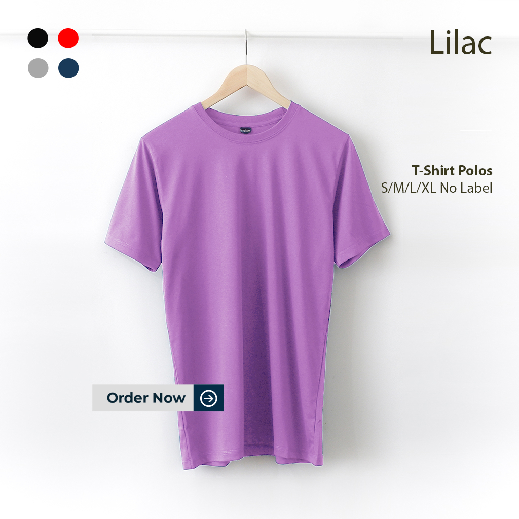 KAOS POLOS PRIA WANITA UNGU LILAC TANGAN PENDEK UKURAN S-XL BAHAN COTTON COMBED 30S ORGINAL