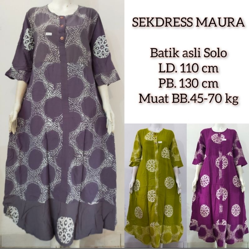 OZERA - DASTER JODHA SEKDRESS MAURA BATIK CAP ASLI SOLO LD. 110 CM/ REALPICT