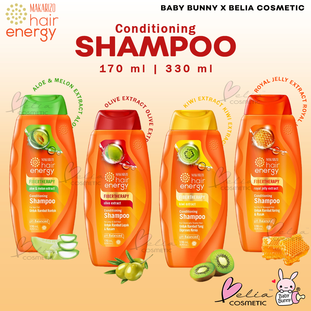 ❤ BELIA ❤ MAKARIZO Hair Energy Shampoo Botol (170ml &amp; 330ml) Pembersih Rambut 2in1