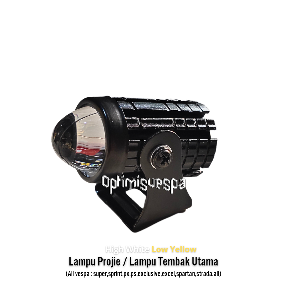 Lampu Tembak Sorot Motor LED Laser D2 Foglamp Mini Projie Putih Kuning Vespa Super Sprint Px Ps Excl