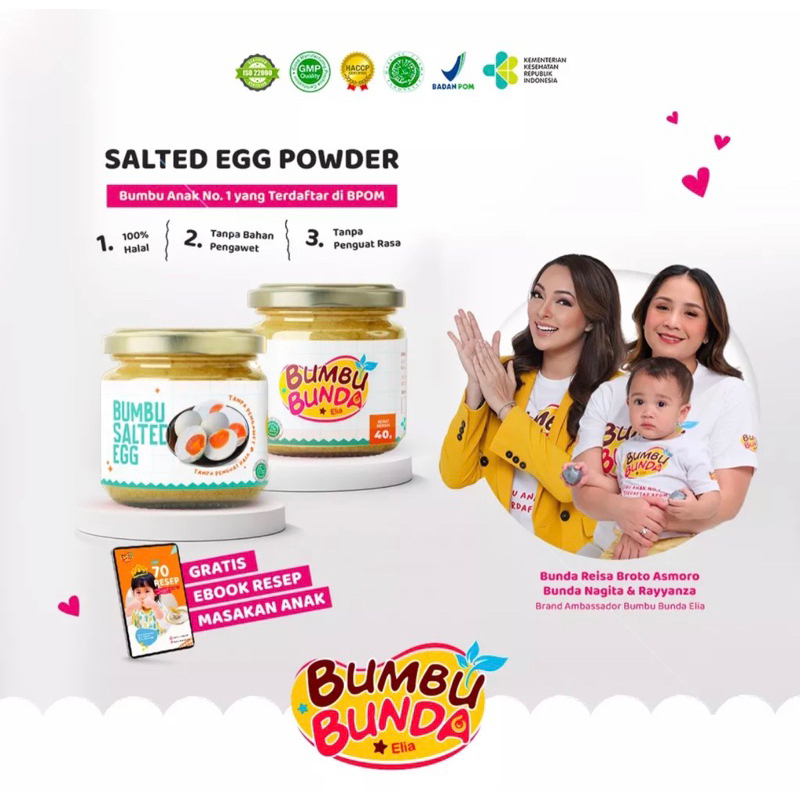 Bumbu Bunda Elia Salted Egg Powder Bumbu Telur Asin Bumbu Mpasi