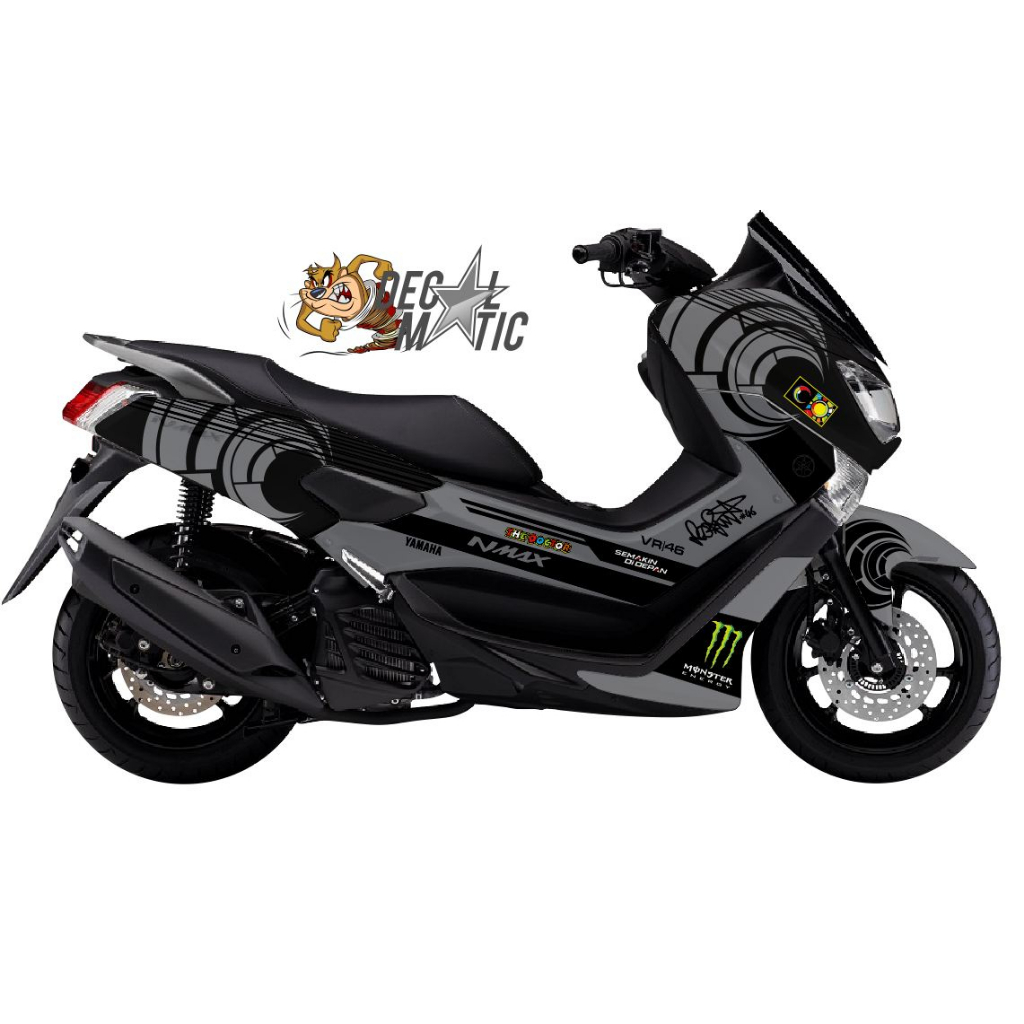 Decal Stiker Motor Yamaha Nmax old 2015 2016 2017 2018 2019  Rossi Sunmoon Abu-abu