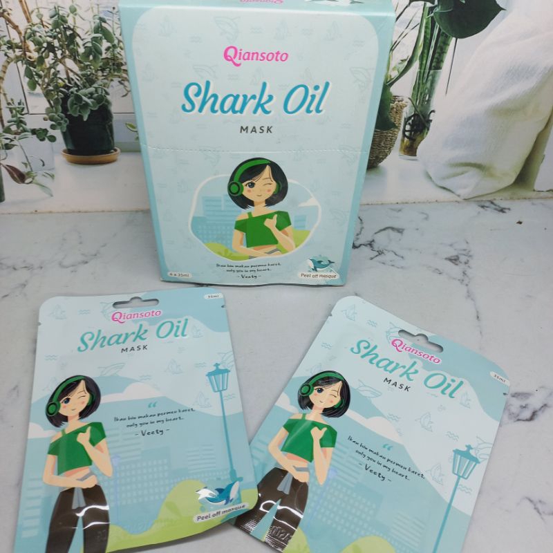 QIANSOTO MASKER SHARK OIL PEEL OFF MASK BPOM