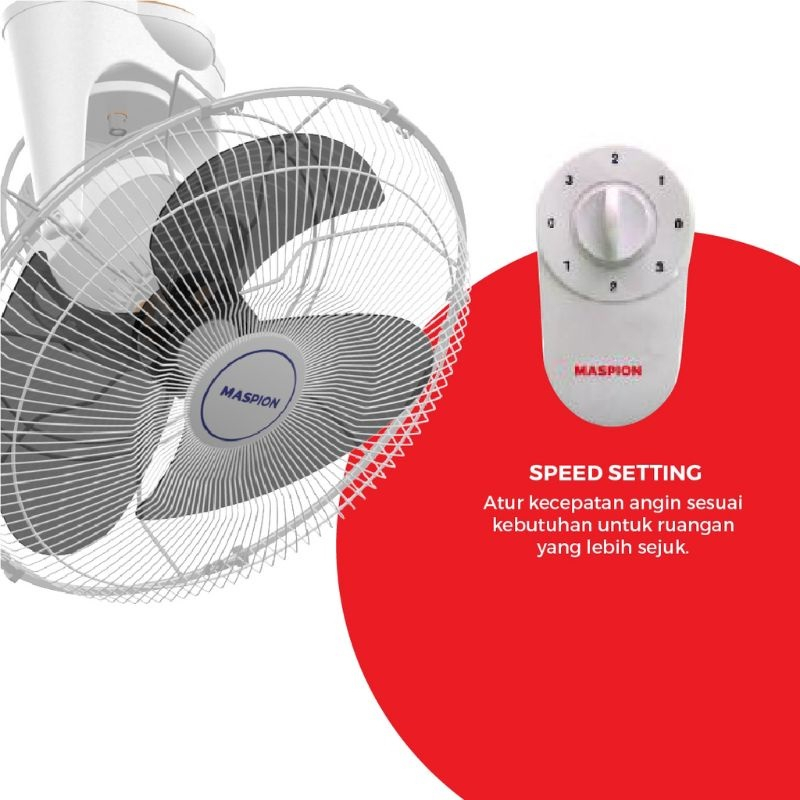 KIPAS ANGIN MASPION MOF 401 P / CEILING FAN MASPION 16&quot; 360 ROTATING ORIGINAL