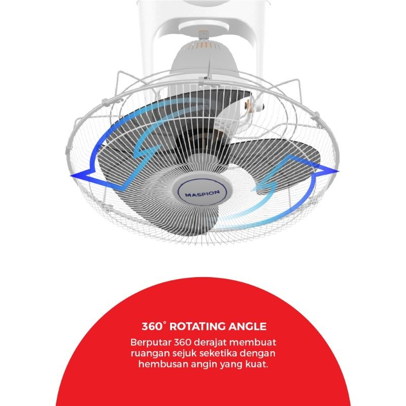 KIPAS ANGIN MASPION MOF 401 P / CEILING FAN MASPION 16&quot; 360 ROTATING ORIGINAL