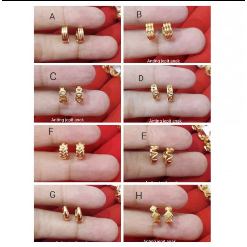 Anting jepit anak anak xuping berlapis emas