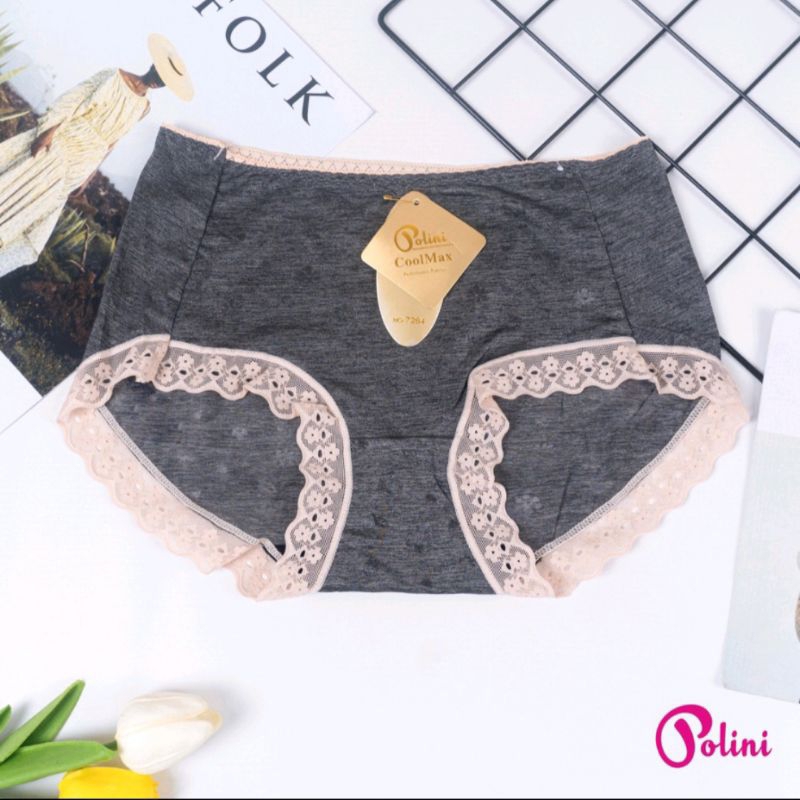 celana dalam wanita model renda bunga 7284 polini katun