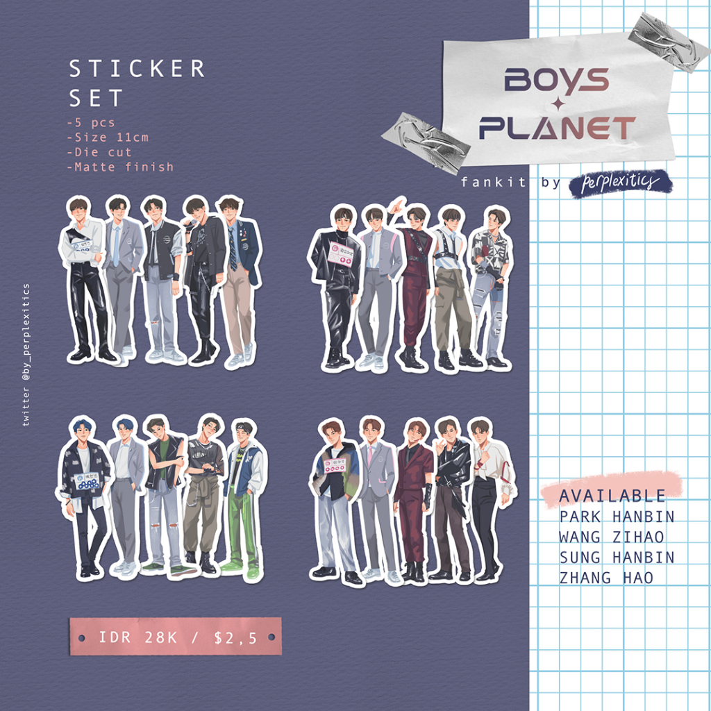 

BOYS PLANET Sticker Set Park Hanbin Sung Hanbin Zhang Hao Wang Zihao by Perplexitics