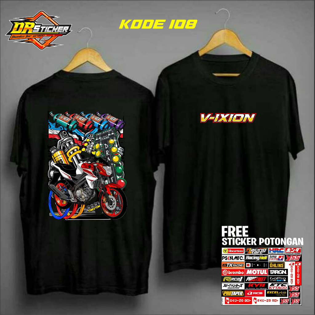 Kaos Racing Modifikasi Motor Vixion Lighting Desain Racing Keren