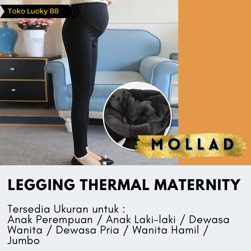 IMPORT Legging Thermal Pregnancy Celana Legging Hamil Mollad Musim dingin snow salju hiking winter