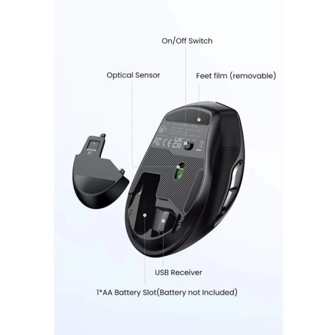 UGREEN Mouse Wireless Bluetooth 5.0 - Mouse Silent 2.4 90545 / 90855-BT+DONGLE ORIGINAL