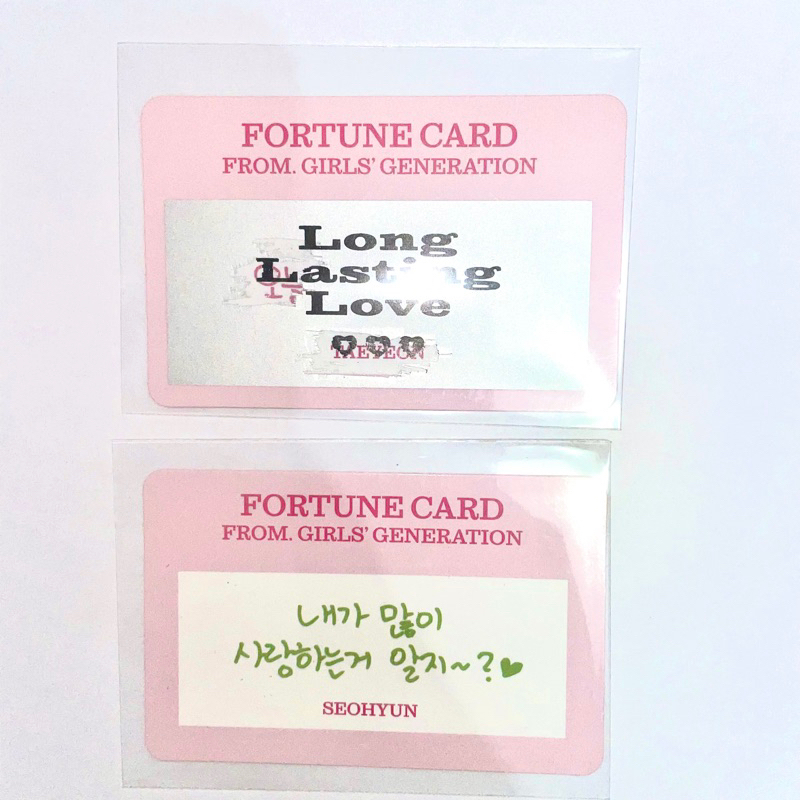 PC Photocard SNSD Fortune Scratch Long Lasting Love LLL Taeyeon + Seohyun