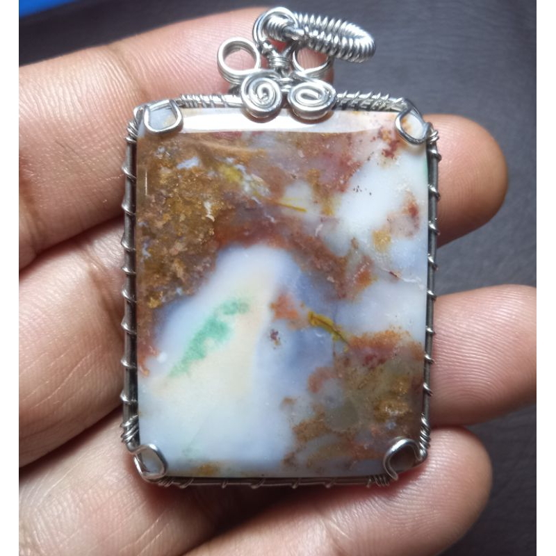 Batu Akik Pancawarna Garut Liontin