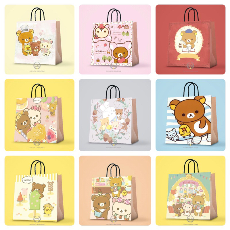 

Paper bag Custom Sanrio Rilakuma Goodie Bag Ulang Tahun Anak Hampers Birthday Tas Kado Tas Kertas