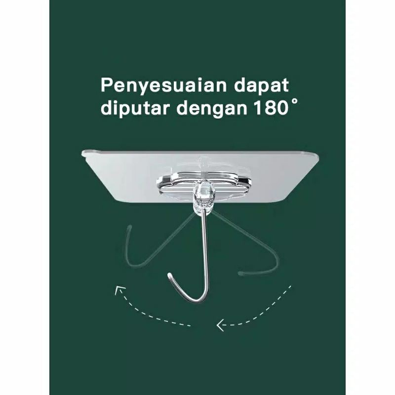 Gantungan baju kunci motor mobil tempel nempel dinding kuat 10kg pengait serbaguna hook kamar mandi dapur kamar