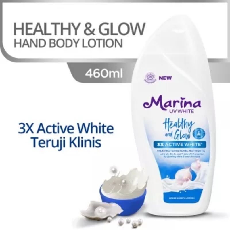 MARINA HEALTHY &amp; GLOW UV WHITE HAND AND BODY LOTION 460 ML