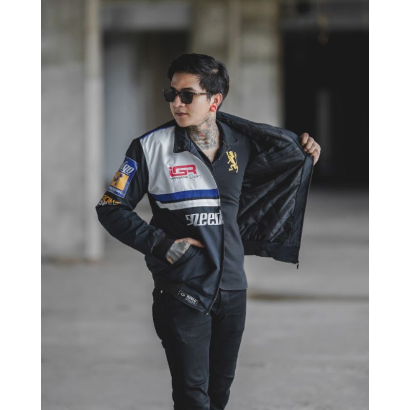 Jaket Nascar Racing Pria Murah Terbaru Outdoor Jacket Varsity Boomber Sunmori Anti Air Original Premium M L XL Bahan Taslan Best Quality Original Terlaris