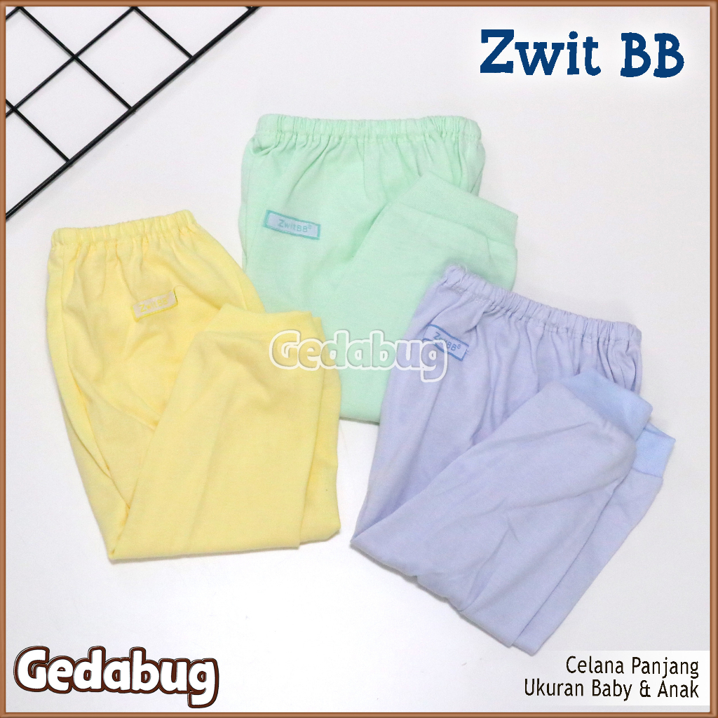 3 Pcs - Celana Panjang Anak Zwit BB Polos | Celana anak Katun lembut | Gedabug