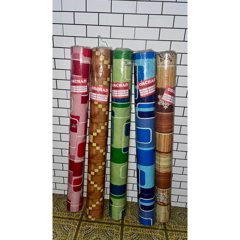 KARPET PLASTIK/PERLAK LANTAI /MEJA/ KARPET LANTAI PLASTIK ORCHAD LEBAR 1.2m