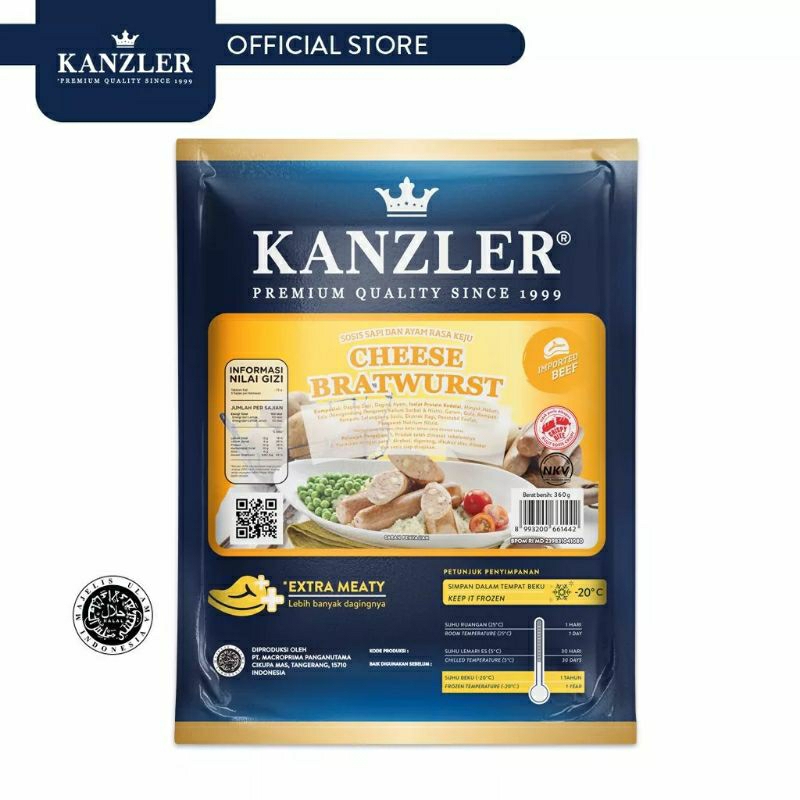 

1 pack - Kanzler Cheese bratwurst 360 gram