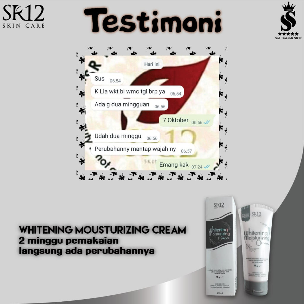 Pemutih Tangan Permanen Whitening Moisturizing Cream SR12 Lotion Pemutih Cream Wajah Cream Tubuh Melembabkan Kulit Dari Sinar UV 100ml